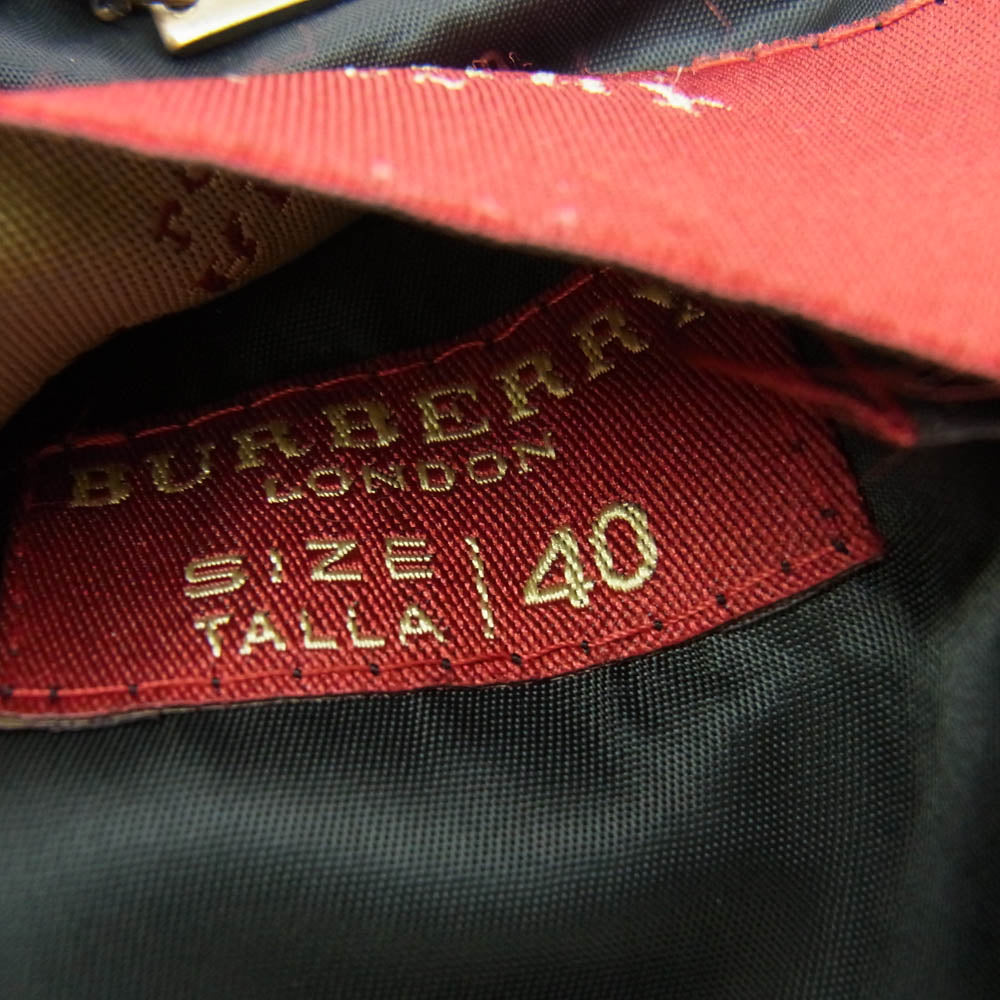 BURBERRY LONDON バーバリー ロンドン 223TD90 赤タグ チェック トレンチ コート ネイビー系 40【中古】