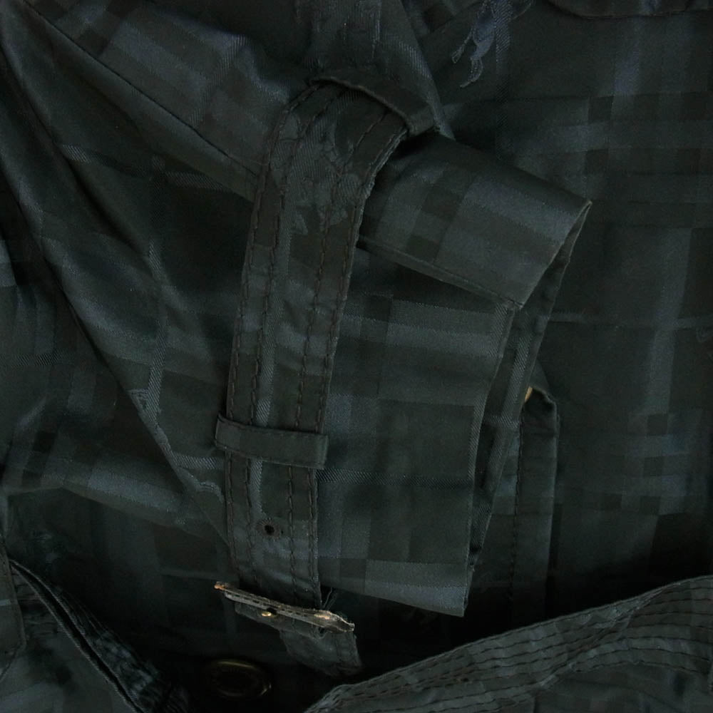 BURBERRY LONDON バーバリー ロンドン 223TD90 赤タグ チェック トレンチ コート ネイビー系 40【中古】