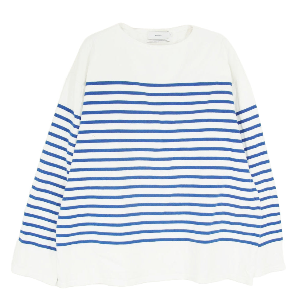 GRAPHPAPER グラフペーパー 22SS GU221-70218 Panel Border L/S Tee  パネル ボーダー ロングスリーブ Tシャツ バスクシャツ カットソー ブルー系 1【中古】