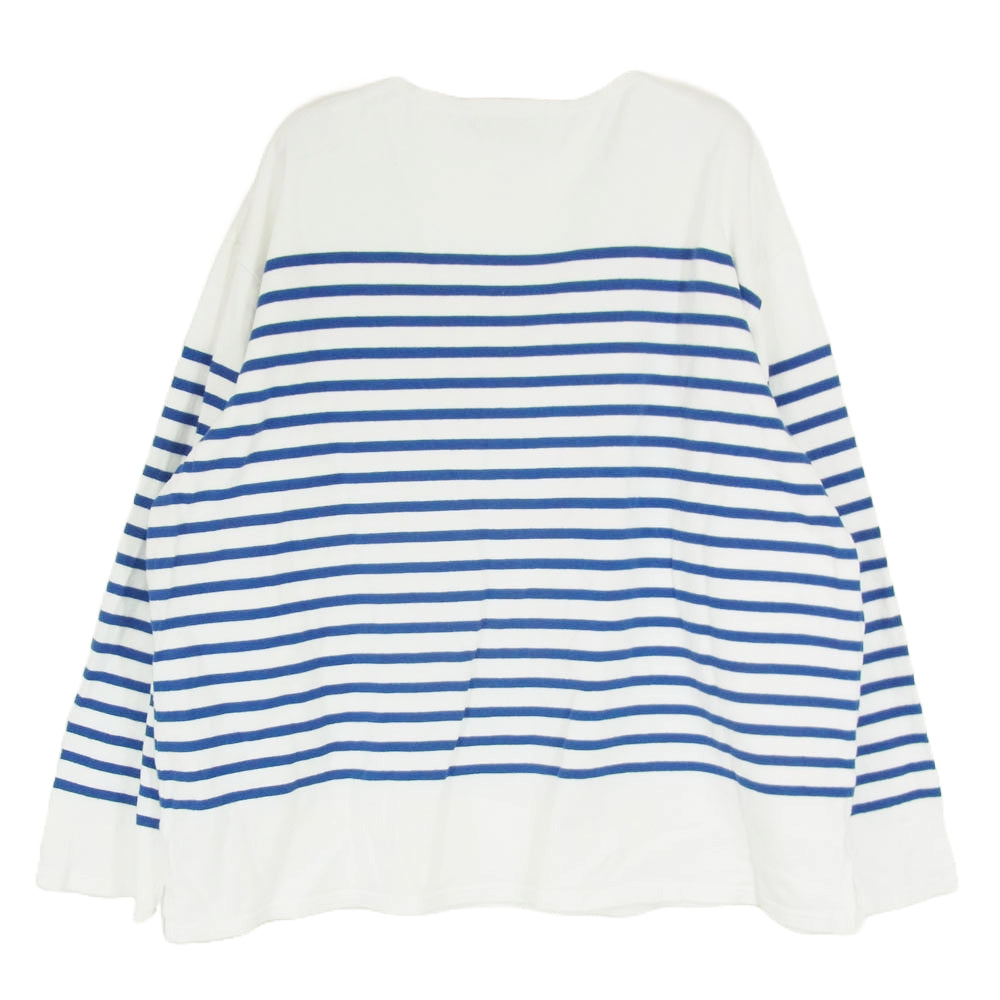 GRAPHPAPER グラフペーパー 22SS GU221-70218 Panel Border L/S Tee  パネル ボーダー ロングスリーブ Tシャツ バスクシャツ カットソー ブルー系 1【中古】