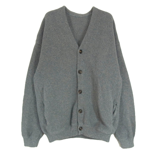 crepuscule クレプスキュール 2103-002 Moss Stitch V/N Cardigan 鹿の子 モススティッチ Vネック カーディガン ブルー系 2【中古】