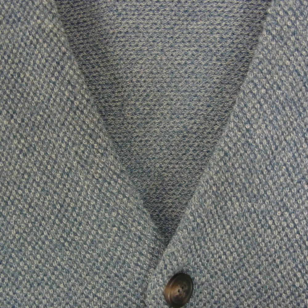 crepuscule クレプスキュール 2103-002 Moss Stitch V/N Cardigan 鹿の子 モススティッチ Vネック カーディガン ブルー系 2【中古】