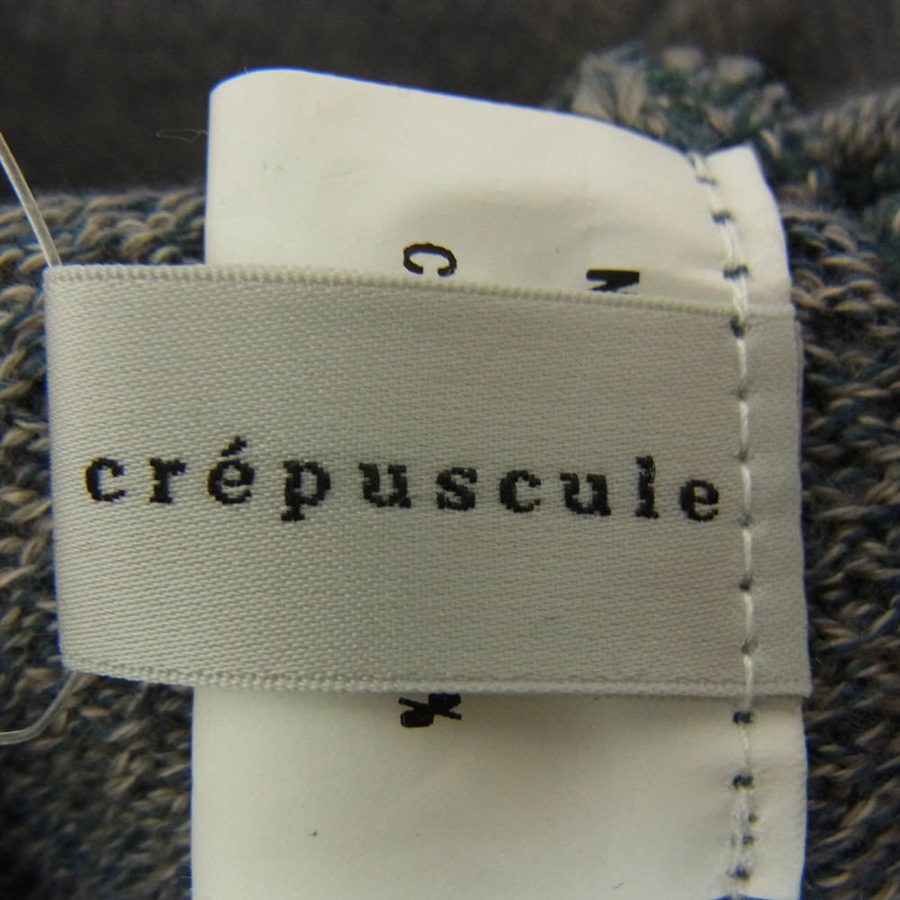crepuscule クレプスキュール 2103-002 Moss Stitch V/N Cardigan 鹿の子 モススティッチ Vネック カーディガン ブルー系 2【中古】