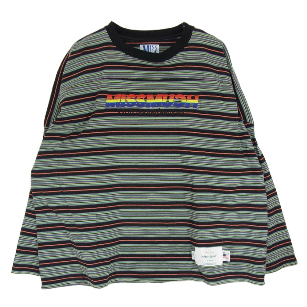 ダイリク 22AW MISSMUCH Border Football Tee フロント刺繍 ボーダー フットボール 長袖カットソー マルチカラー系 F【中古】