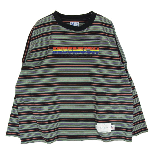 ダイリク 22AW MISSMUCH Border Football Tee フロント刺繍 ボーダー フットボール 長袖カットソー マルチカラー系 F【中古】