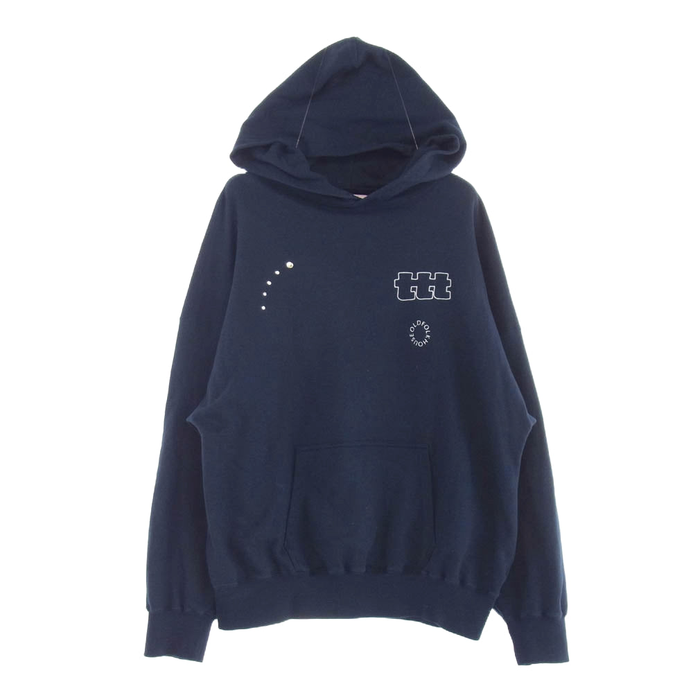 ティー 23AW TTT0FH-2023PW-CT01 × OLD FOLK HOUSE Studs Hoodie スタッズ プルオーバー パーカー ネイビー系 L【中古】