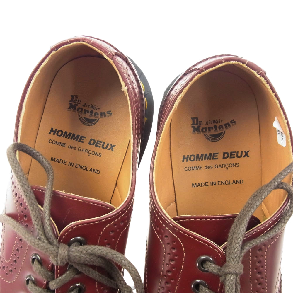 COMME des GARCONS HOMME DEUX コムデギャルソンオムドゥ DZ-K102-001 イングランド製 Dr.Martens ドクターマーチン コラボ ブーツ 13923600 SMOOTH TG CHERRY RED 赤みがかった茶色 UK9【新古品】【未使用】【中古】