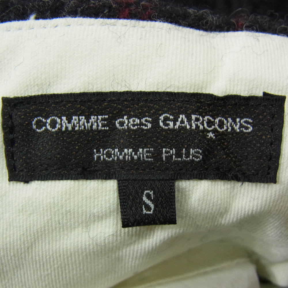 COMME des GARCONS HOMME PLUS コムデギャルソンオムプリュス AD2024 PN-P025-051 ウール 縮絨 チェック 柄 パンツ グレー系 S【極上美品】【中古】