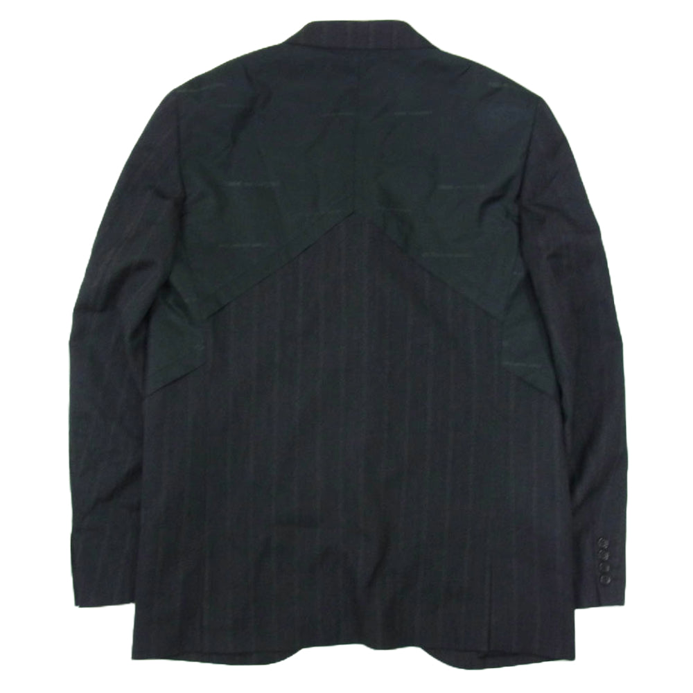 COMME des GARCONS HOMME DEUX コムデギャルソンオムドゥ AD2024 DN-J036 インサイドアウト ロゴ総柄 ウール テーラード ジャケット ブラック系 L【極上美品】【中古】
