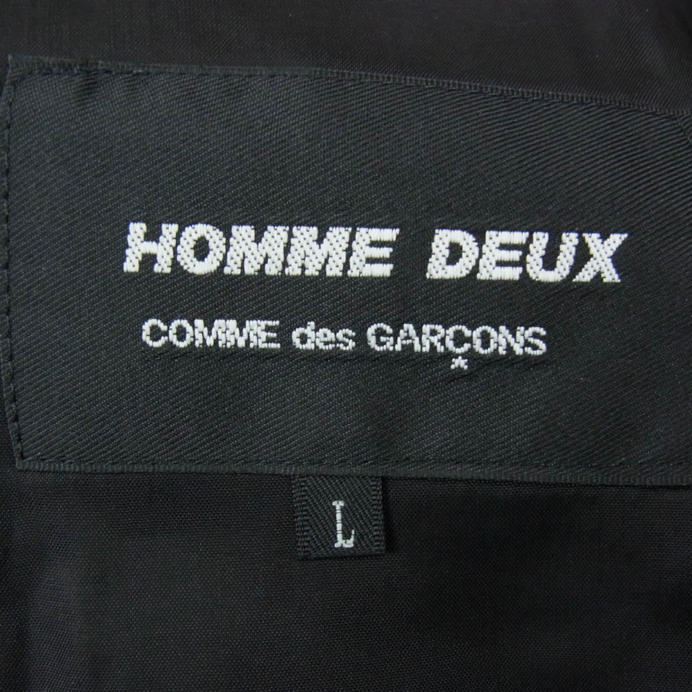 COMME des GARCONS HOMME DEUX コムデギャルソンオムドゥ AD2024 DN-J036 インサイドアウト ロゴ総柄 ウール テーラード ジャケット ブラック系 L【極上美品】【中古】