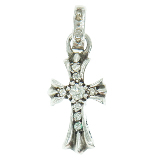 CHROME HEARTS クロムハーツ（原本無） CRS BBYFAT P DMND ベイビーファット パヴェ ダイヤ クロス チャーム ペンダントトップ シルバー系【中古】