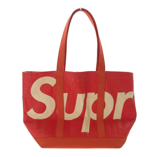 Supreme シュプリーム 20SS RAFFIA TOTE BAG ラフィア トート バッグ レッド系【中古】