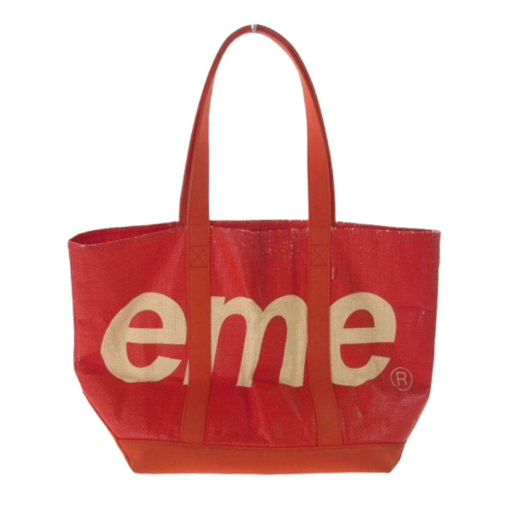 Supreme シュプリーム 20SS RAFFIA TOTE BAG ラフィア トート バッグ レッド系【中古】