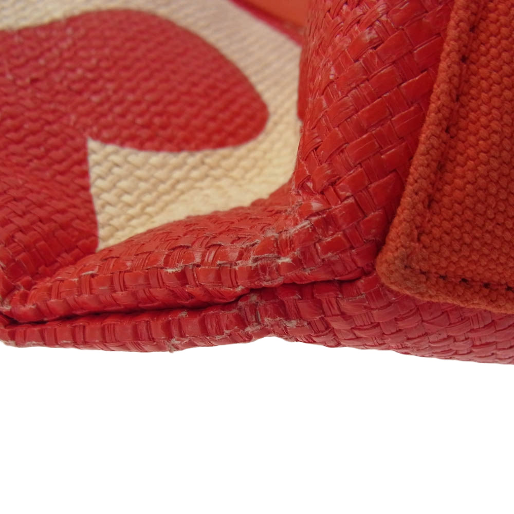 Supreme シュプリーム 20SS RAFFIA TOTE BAG ラフィア トート バッグ レッド系【中古】