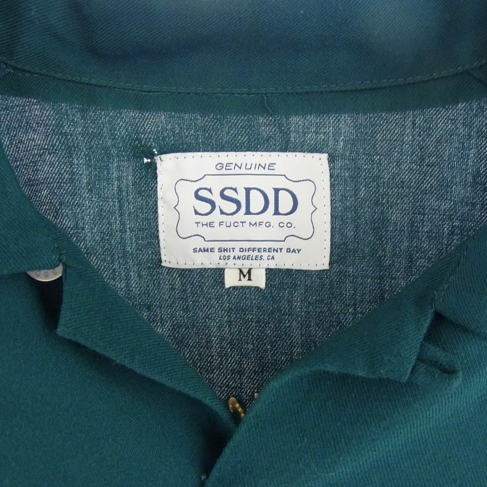 ファクト SSDD 刺繍 レーヨン 長袖 シャツ グリーン系 M【中古】
