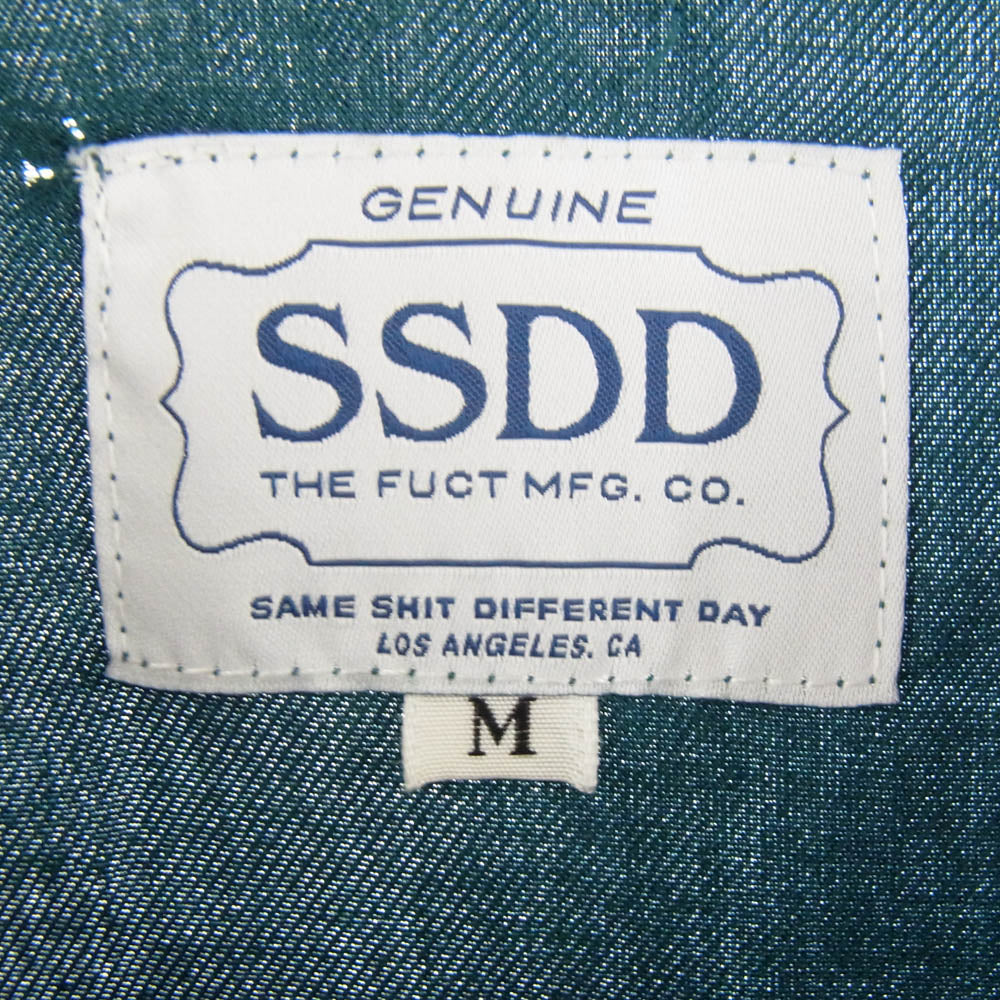 ファクト SSDD 刺繍 レーヨン 長袖 シャツ グリーン系 M【中古】