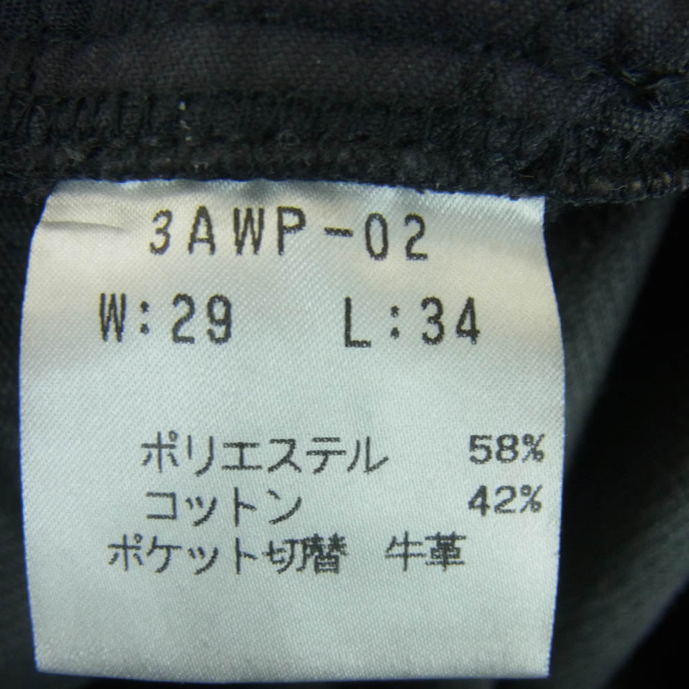 Celt&Cobra ケルト&コブラ 3AWP-02 レザー コーデュロイ パンツ 日本製 ダークグレー系 W29 L34【中古】