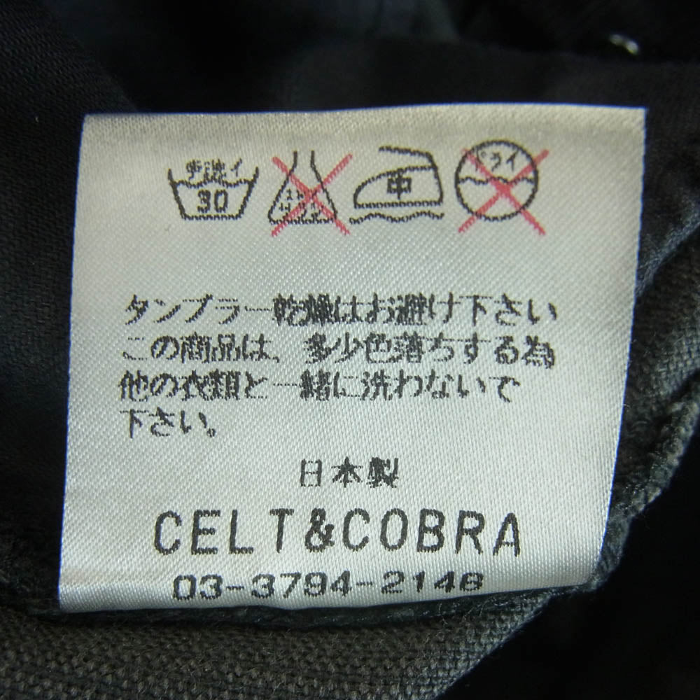 Celt&Cobra ケルト&コブラ 3AWP-02 レザー コーデュロイ パンツ 日本製 ダークグレー系 W29 L34【中古】