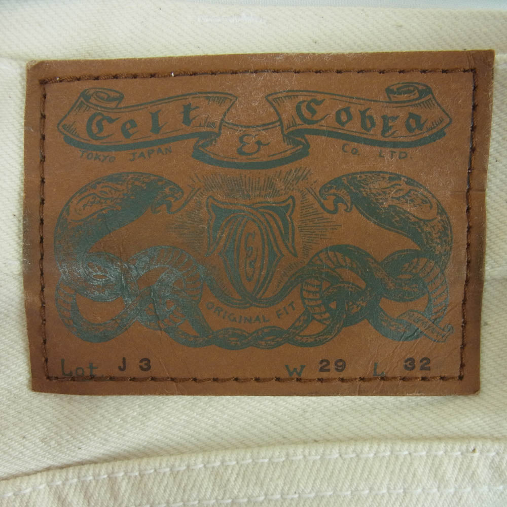 Celt&Cobra ケルト&コブラ J3 ストレート ネップ ホワイト デニム パンツ 日本製 オフホワイト系 W29 L32【中古】