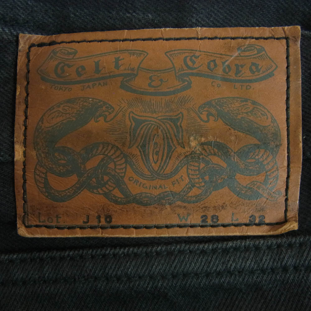 Celt&Cobra ケルト&コブラ J10 ボタンフライ ストレート ブラック デニム パンツ 日本製 ブラック系 W28 L32【中古】