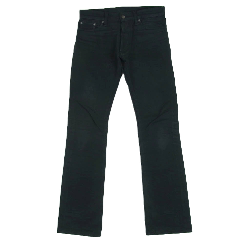 Celt&Cobra ケルト&コブラ J2-B レザーポケット フレア スリム ブラック デニム パンツ ブラック系 W28 L32【中古】