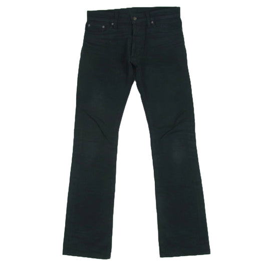 Celt&Cobra ケルト&コブラ J2-B レザーポケット フレア スリム ブラック デニム パンツ ブラック系 W28 L32【中古】
