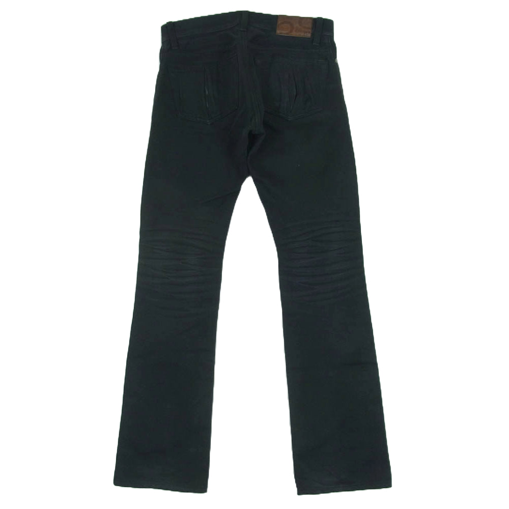 Celt&Cobra ケルト&コブラ J2-B レザーポケット フレア スリム ブラック デニム パンツ ブラック系 W28 L32【中古】