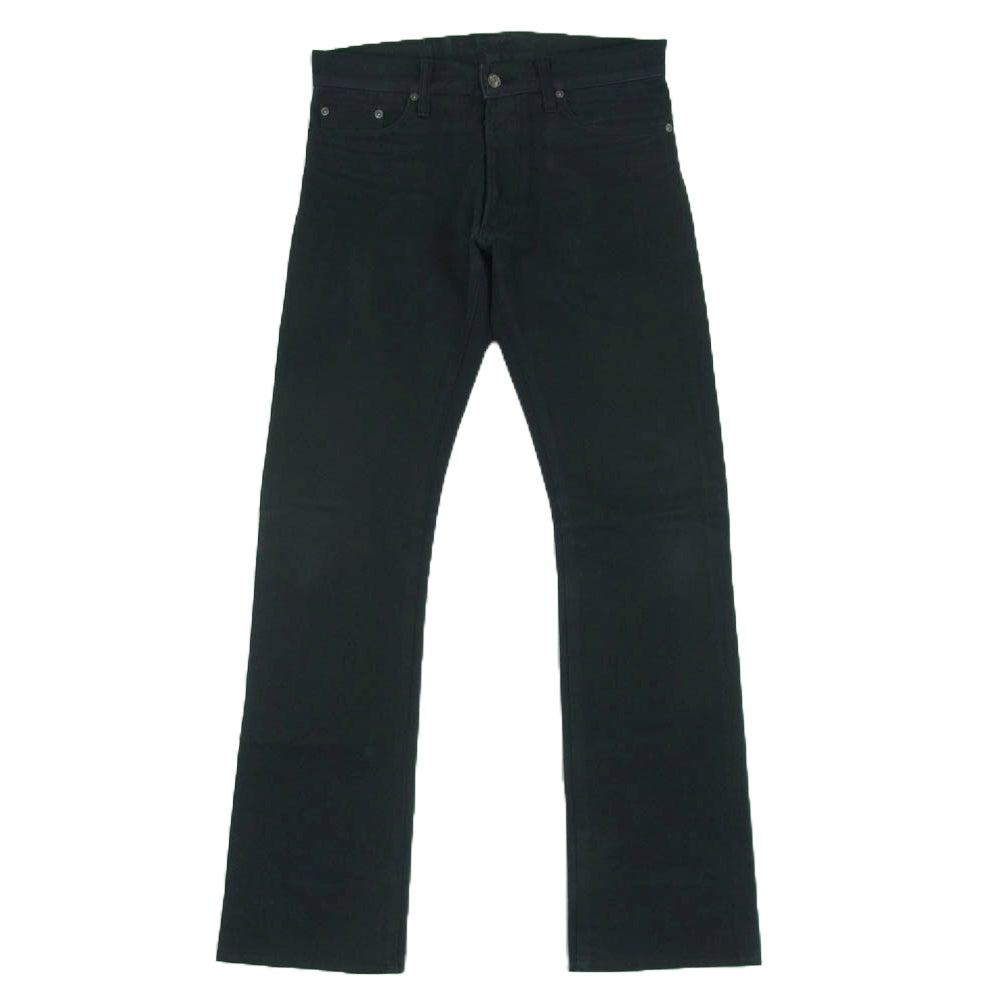 Celt&Cobra ケルト&コブラ J2-B レザーポケット フレア スリム ブラック デニム パンツ ブラック系 W29 L36【中古】