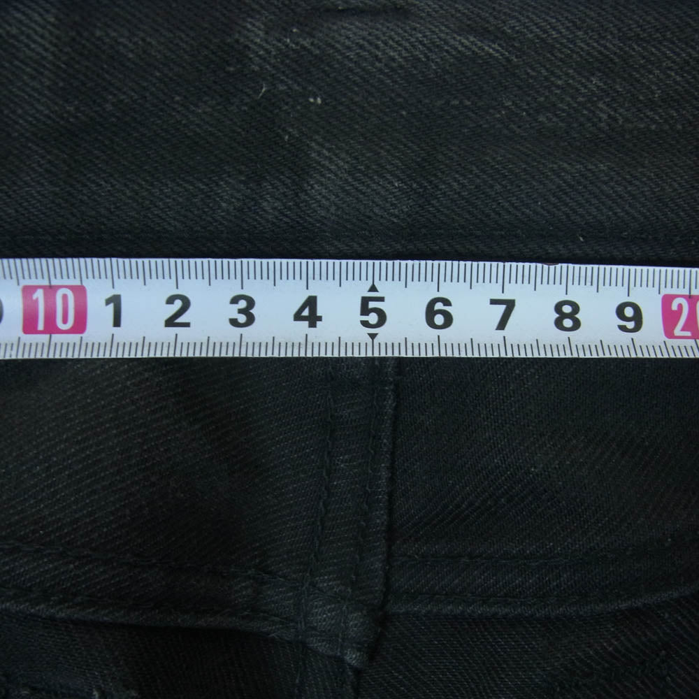 Celt&Cobra ケルト&コブラ J2-B レザーポケット フレア スリム ブラック デニム パンツ ブラック系 W29 L36【中古】