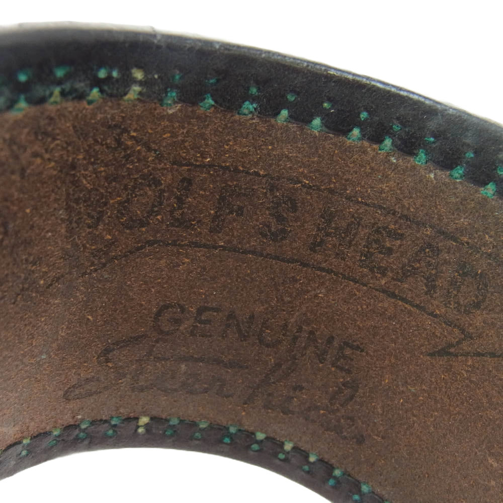 WOLF'S HEAD ウルフズヘッド ラウンドスタッズ レザー ブレスレット ブラック系【中古】