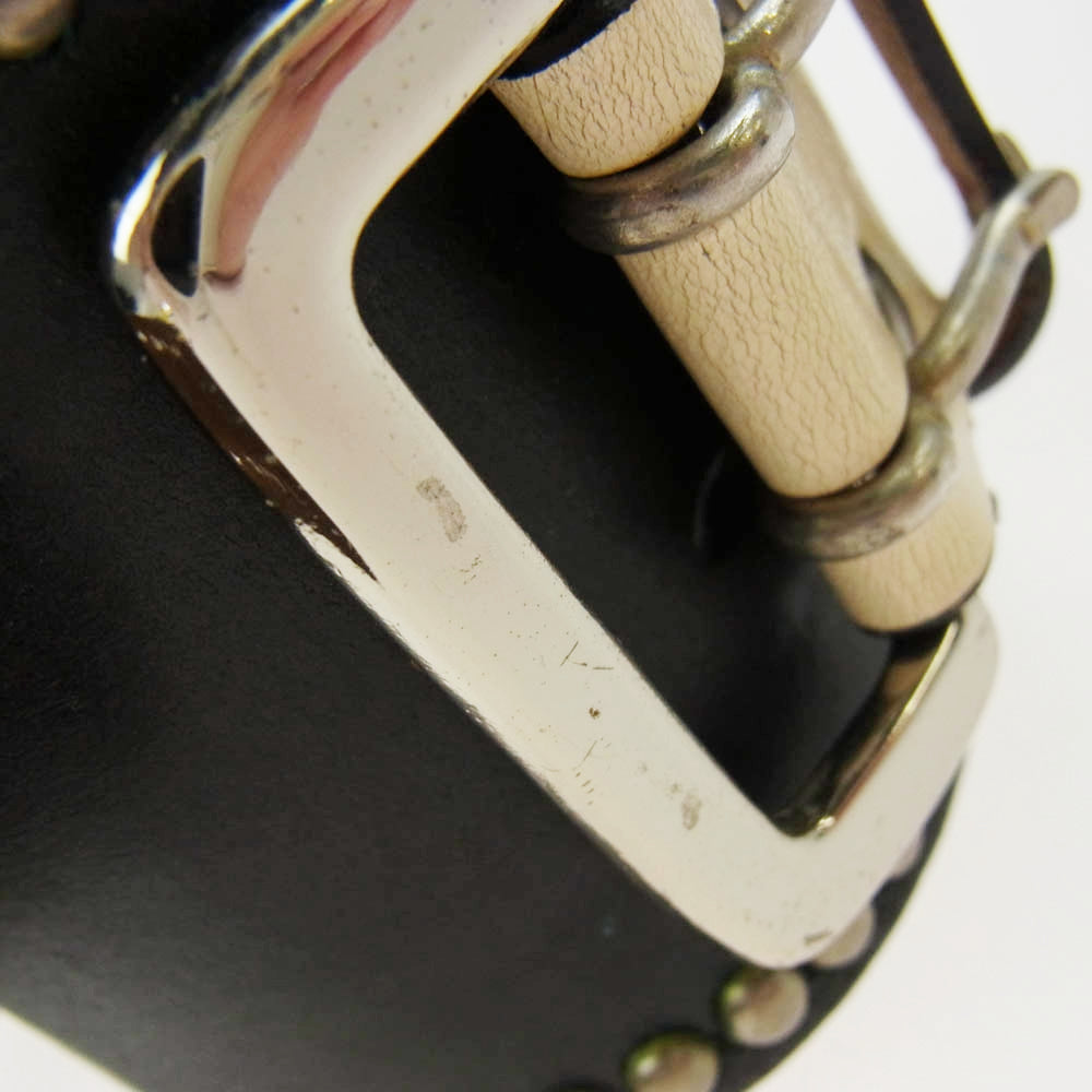 WOLF'S HEAD ウルフズヘッド ラウンドスタッズ レザー ブレスレット ブラック系【中古】