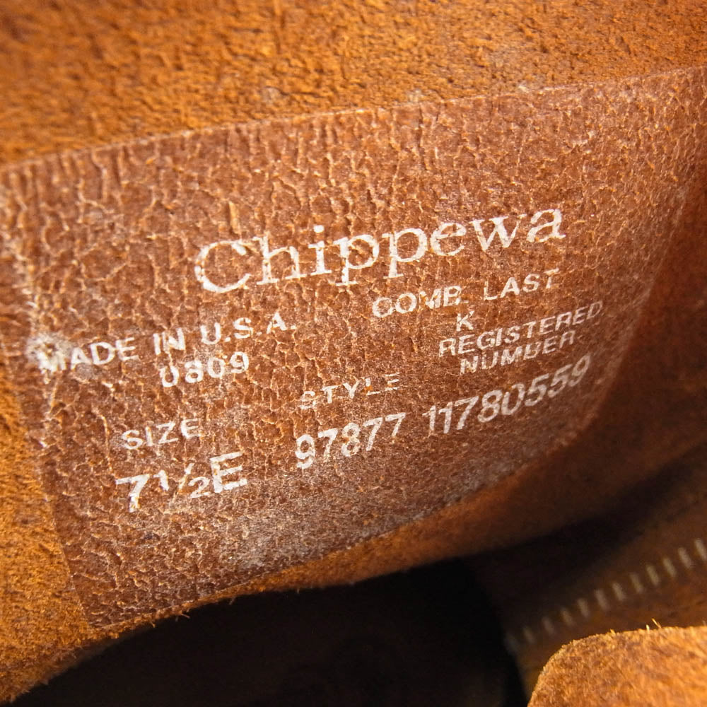 Chippewa チペワ 97877 MOC ENGINEER BOOTS モックトゥ レザー エンジニアブーツ ブラウン系 7.5【中古】