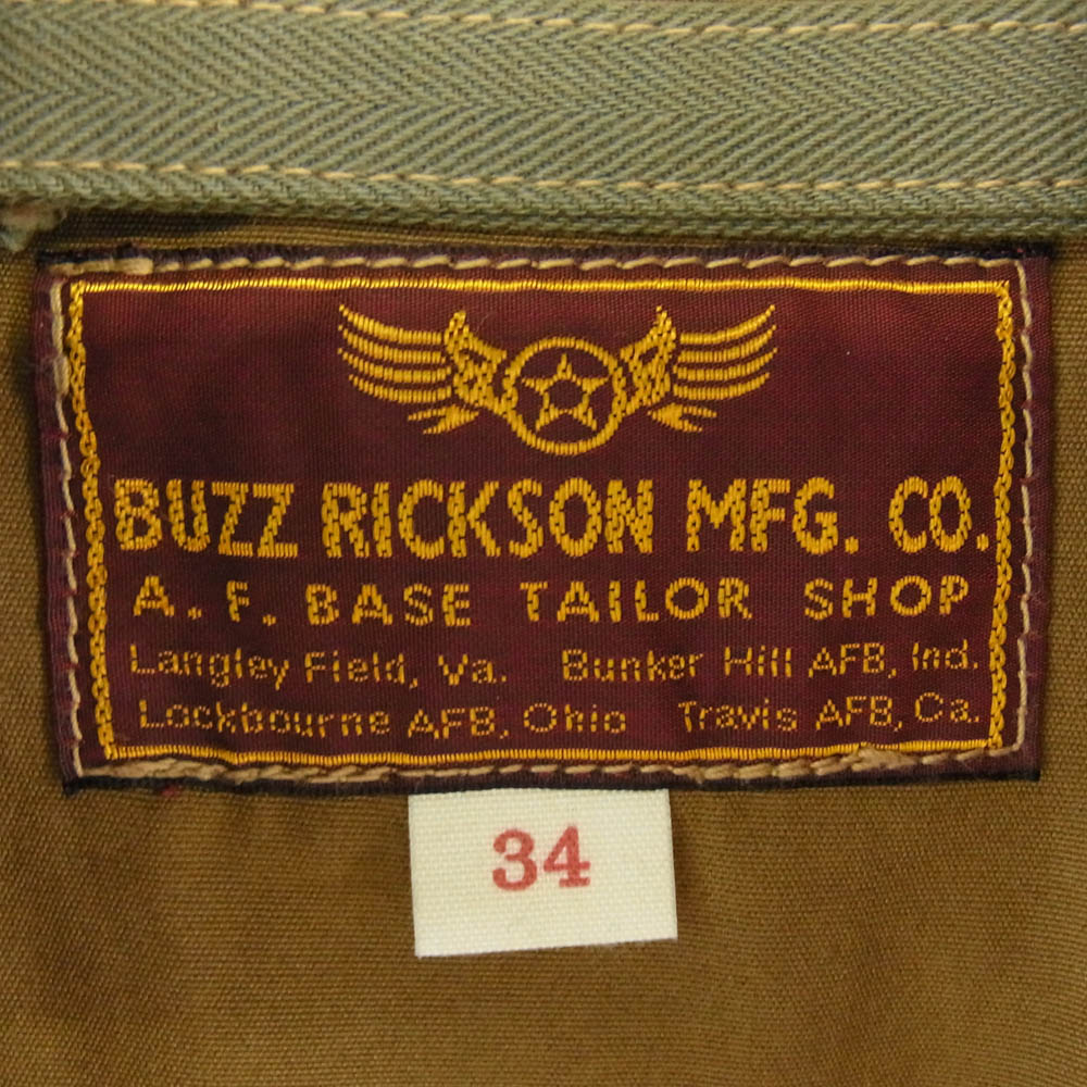 Buzz Rickson's バズリクソンズ BR13878 TYPE L-2 CIVILIAN MODEL コットン フライトジャケット モスグリーン系 34【中古】