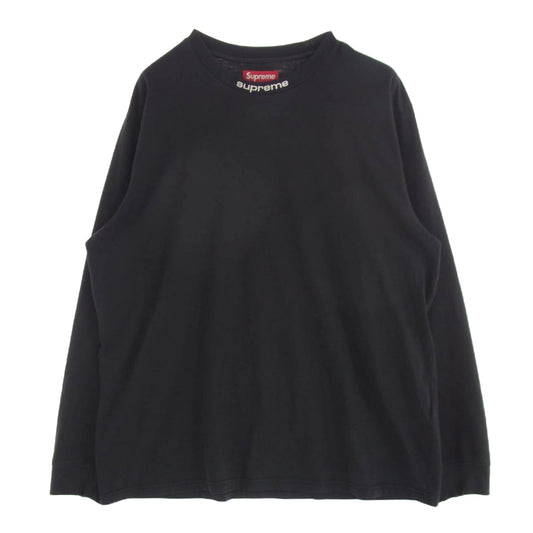 Supreme シュプリーム 24SS Embroidered Collar L/S Top Black エンブロイダード カラー ロング スリーブ トップ ブラック ブラック系 L【中古】