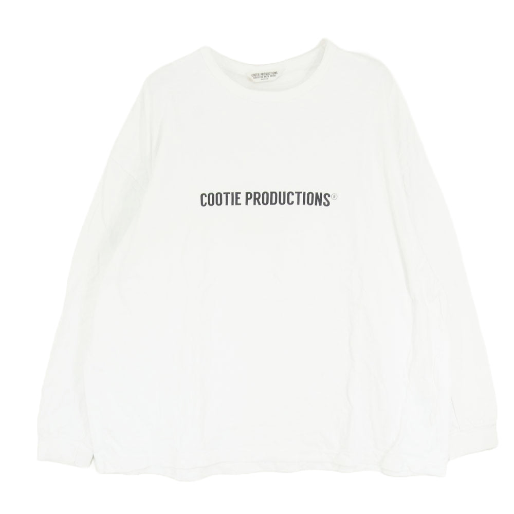 COOTIE クーティー Print L/S Tee ロゴ プリント ロング スリーブ Tシャツ ホワイト系 M【中古】