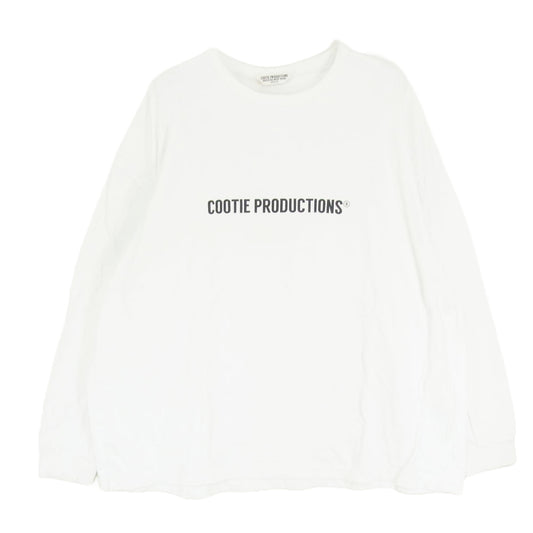 COOTIE クーティー Print L/S Tee ロゴ プリント ロング スリーブ Tシャツ ホワイト系 M【中古】