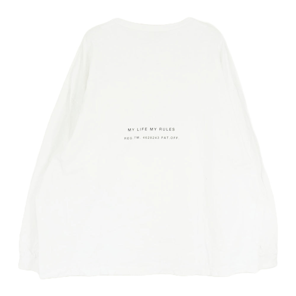 COOTIE クーティー Print L/S Tee ロゴ プリント ロング スリーブ Tシャツ ホワイト系 M【中古】