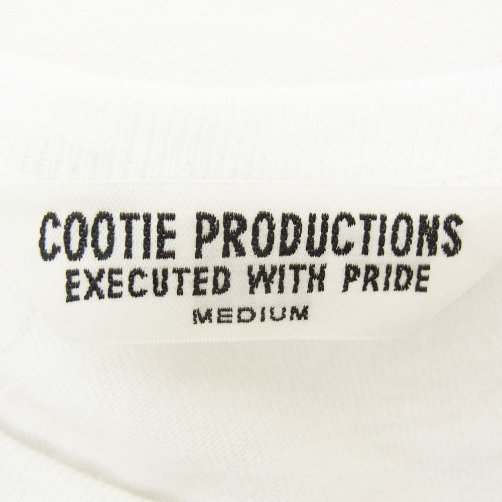 COOTIE クーティー Print L/S Tee ロゴ プリント ロング スリーブ Tシャツ ホワイト系 M【中古】