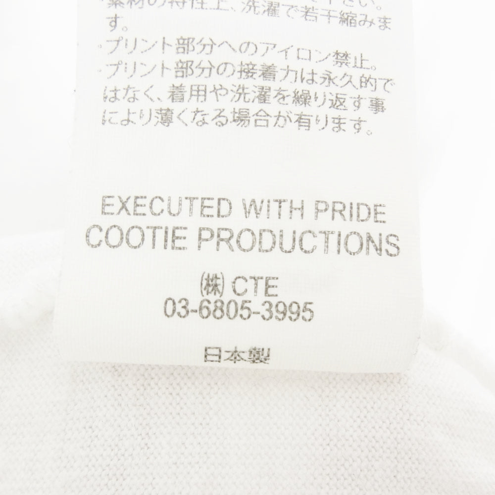 COOTIE クーティー Print L/S Tee ロゴ プリント ロング スリーブ Tシャツ ホワイト系 M【中古】