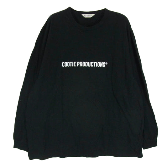 COOTIE クーティー Print L/S Tee ロゴ プリント ロング スリーブ Tシャツ ブラック系 M【中古】