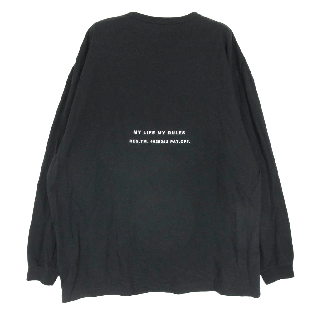 COOTIE クーティー Print L/S Tee ロゴ プリント ロング スリーブ Tシャツ ブラック系 M【中古】