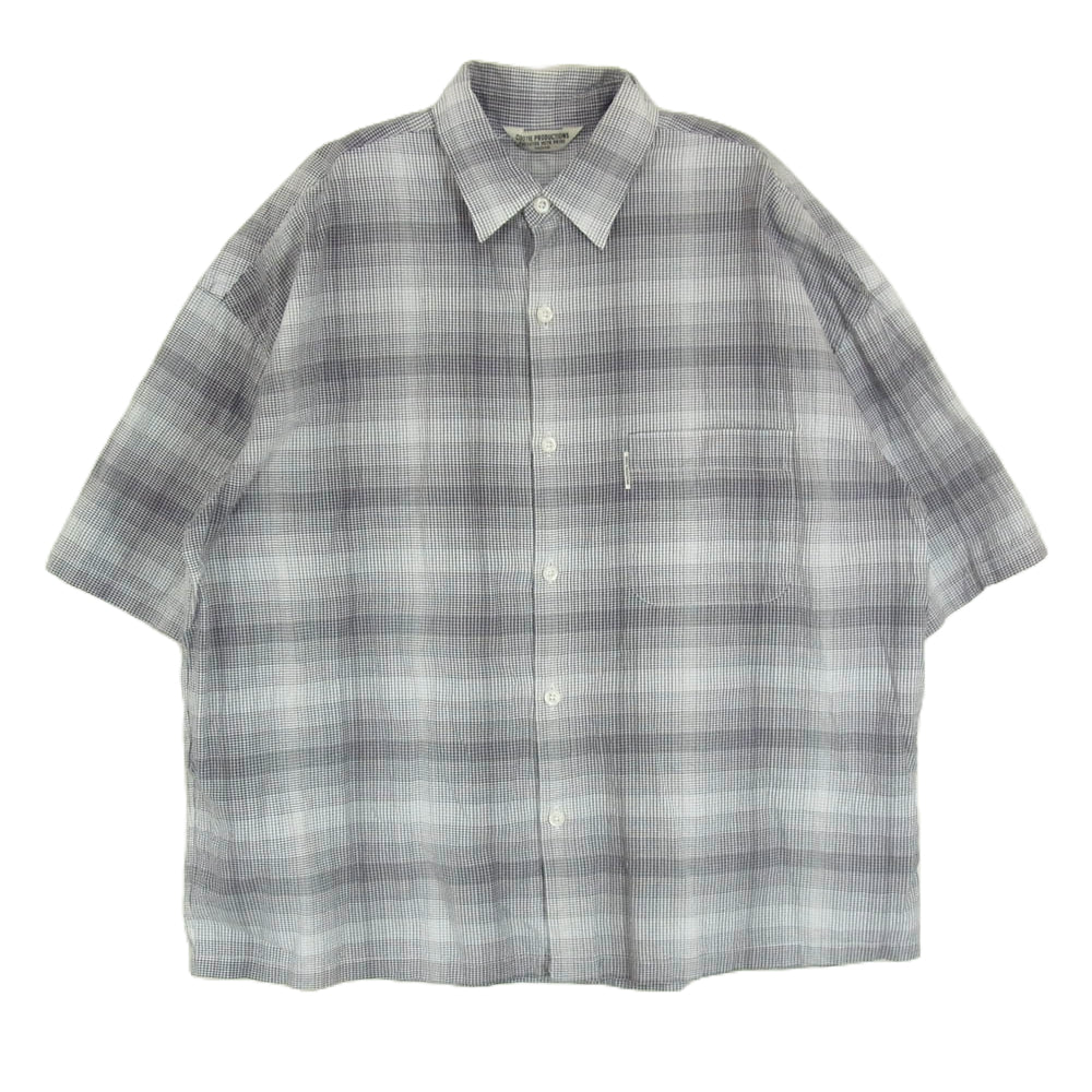 COOTIE クーティー 22SS Ombre Check S/S Shirt 半袖 チェック シャツ ブラック系 M【中古】