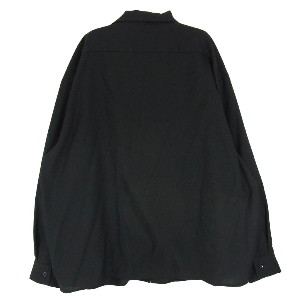 COOTIE クーティー 22AW T/W Work L/S Shirt ウォッシャブルTWウール ロングスリーブ ワーク シャツ ブラック系 M【中古】