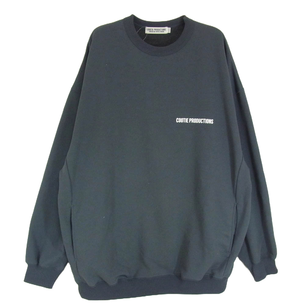 COOTIE クーティー 22SS Dry Tech Sweat Crew 胸元 ロゴ プリント スウェット チャコール系 M【中古】