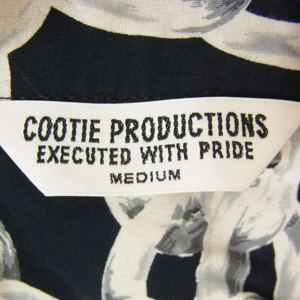 COOTIE クーティー 23SS CTE-23S411 Rayon Open Collar S/S Shirt チェーンパターン オープンカラー レーヨン  半袖 シャツ ブラック系 M【中古】