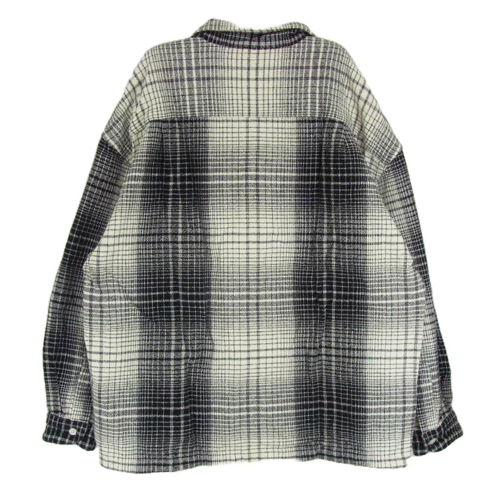 COOTIE クーティー 22AW CTE-22A403 Ombre Check Open Collar Pullover L/S Shirt オンブレチェック オープンカラー プルオーバー 長袖シャツ ブラック系 M【中古】