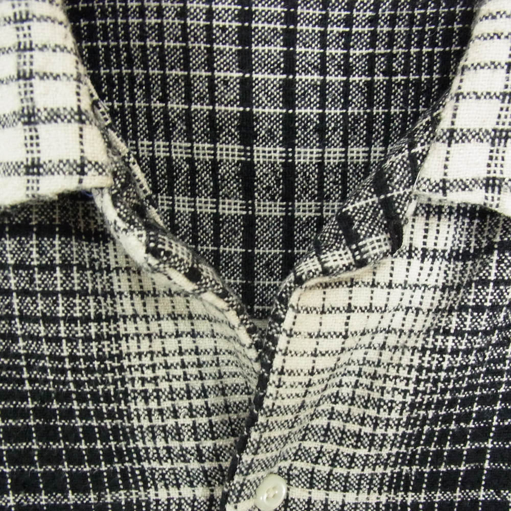 COOTIE クーティー 22AW CTE-22A403 Ombre Check Open Collar Pullover L/S Shirt オンブレチェック オープンカラー プルオーバー 長袖シャツ ブラック系 M【中古】