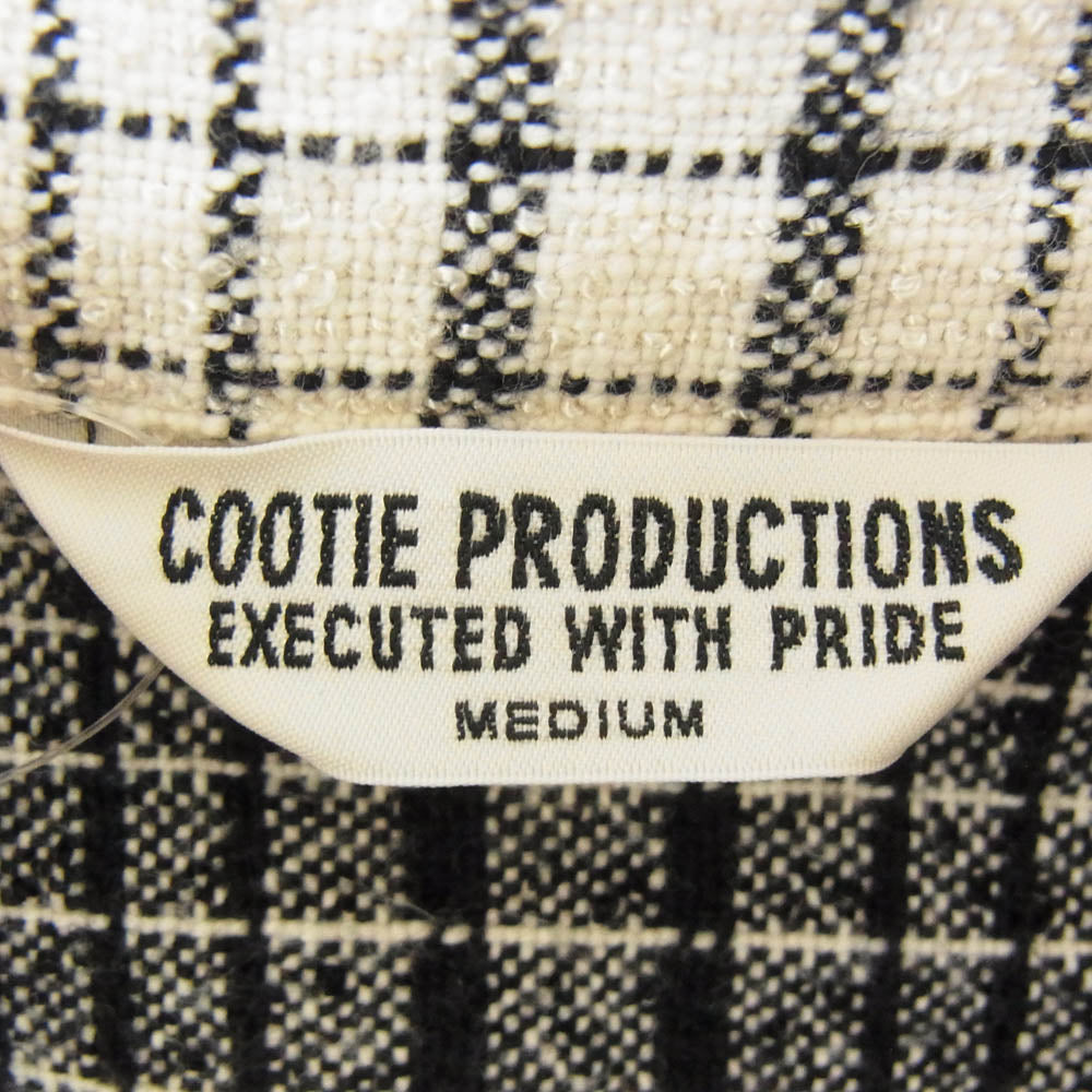 COOTIE クーティー 22AW CTE-22A403 Ombre Check Open Collar Pullover L/S Shirt オンブレチェック オープンカラー プルオーバー 長袖シャツ ブラック系 M【中古】