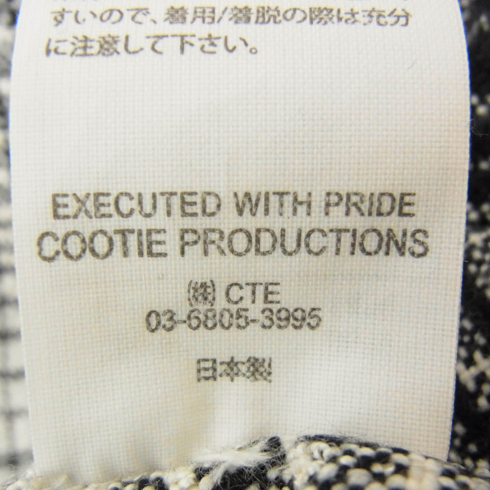 COOTIE クーティー 22AW CTE-22A403 Ombre Check Open Collar Pullover L/S Shirt オンブレチェック オープンカラー プルオーバー 長袖シャツ ブラック系 M【中古】