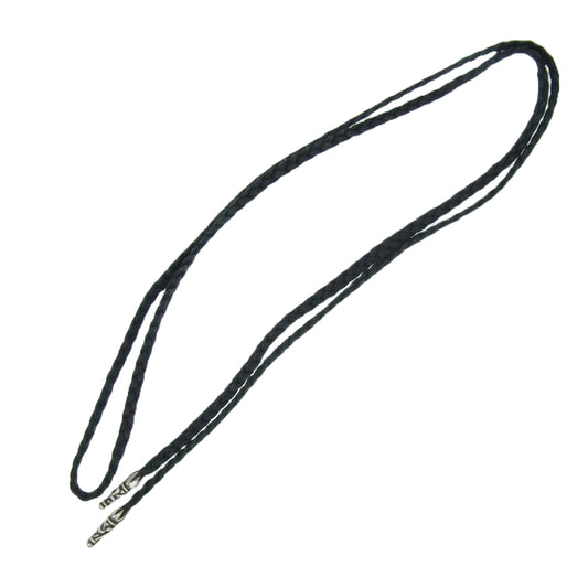 CHROME HEARTS クロムハーツ（原本無） LEATHER BRAID スクロール レザーブレード ネックレス ブラック系 シルバー系【中古】